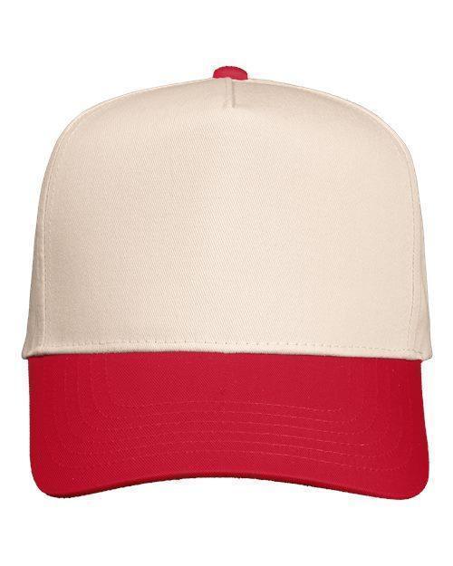 Red White & Blonde Embroidered Adjustable Five-Panel Twill Hat