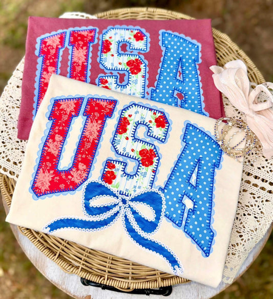 USA PATCHWORK TEE ❤️💙