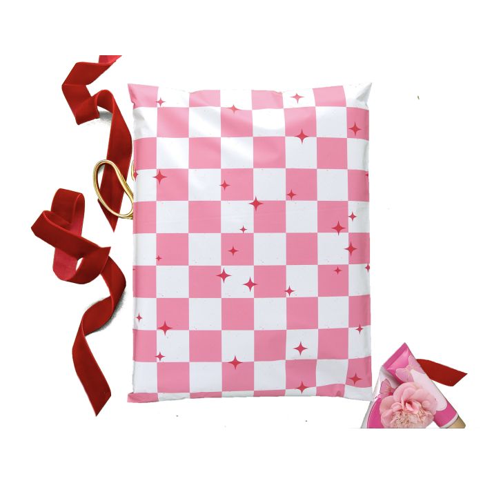 Pink Checks Poly Mailers