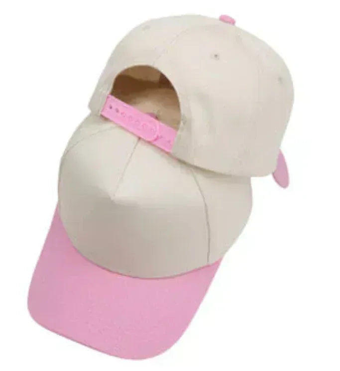 Red White & Brunette Embroidered Adjustable Five-Panel Twill Hat